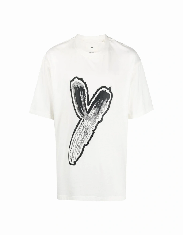 Y-3 Mens Graphic Logo T-shirt White