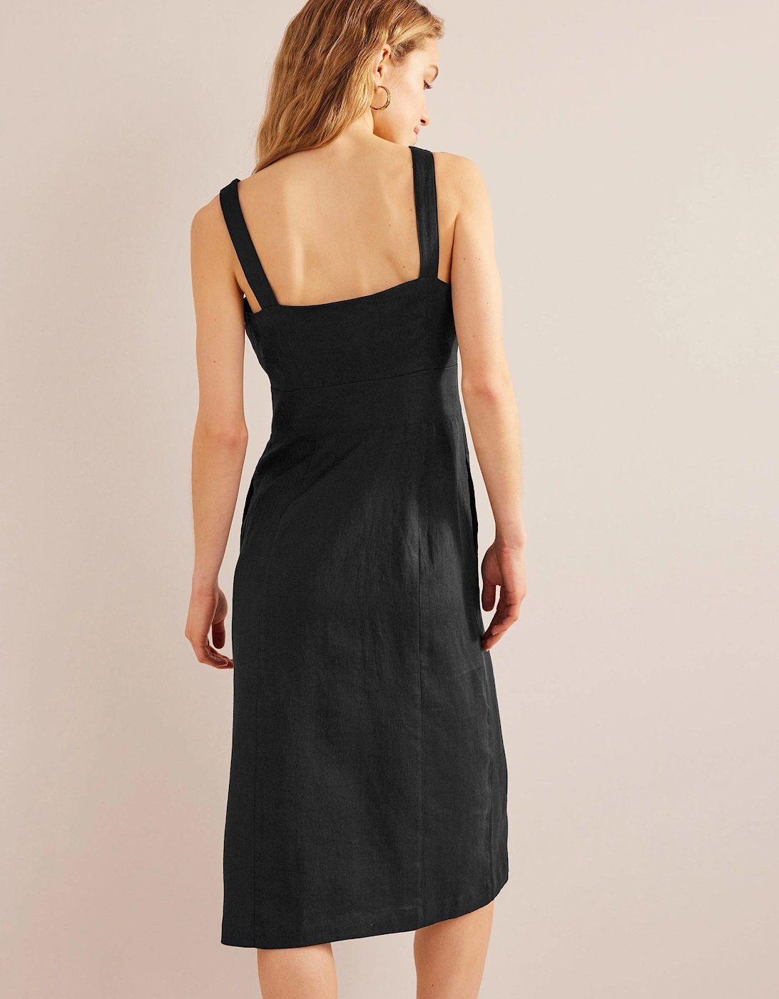 Strappy Linen Midi Dress