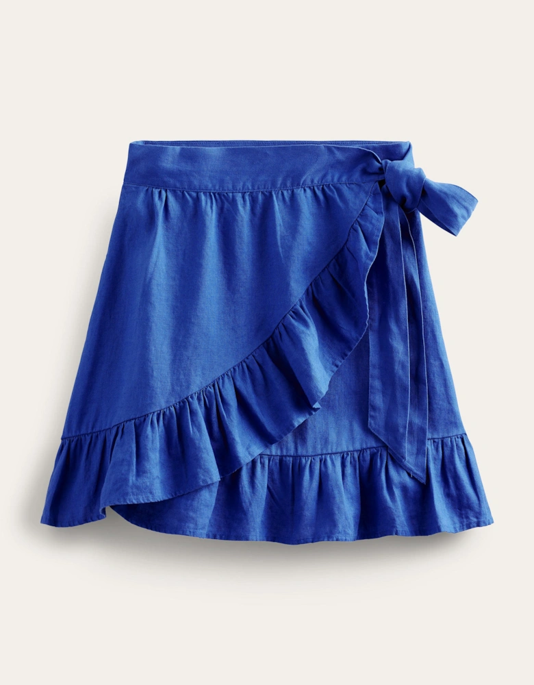 Linen Flippy Wrap Skirt