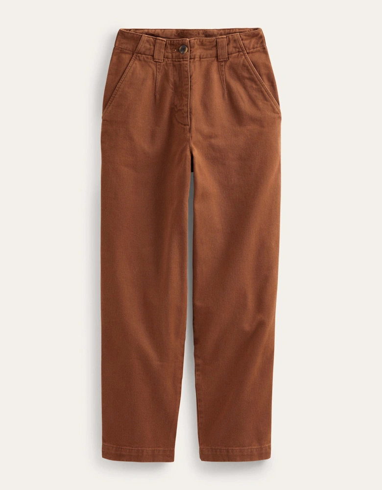 Casual Tapered Cotton Trousers