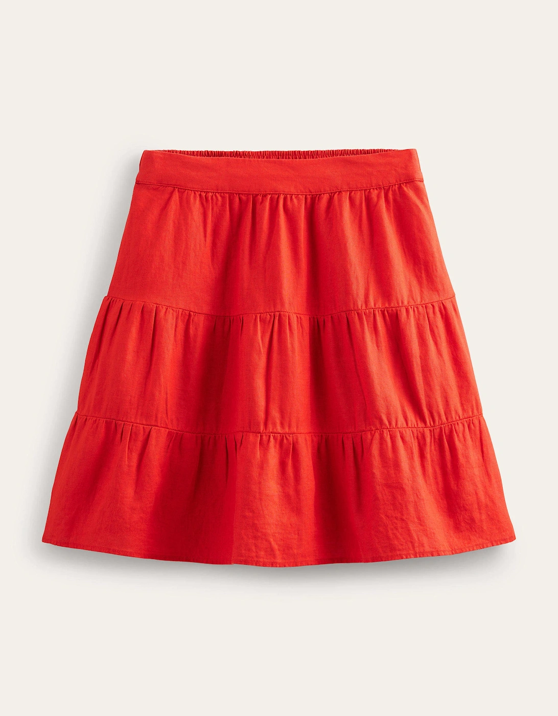 Pull On Tiered Linen Skirt