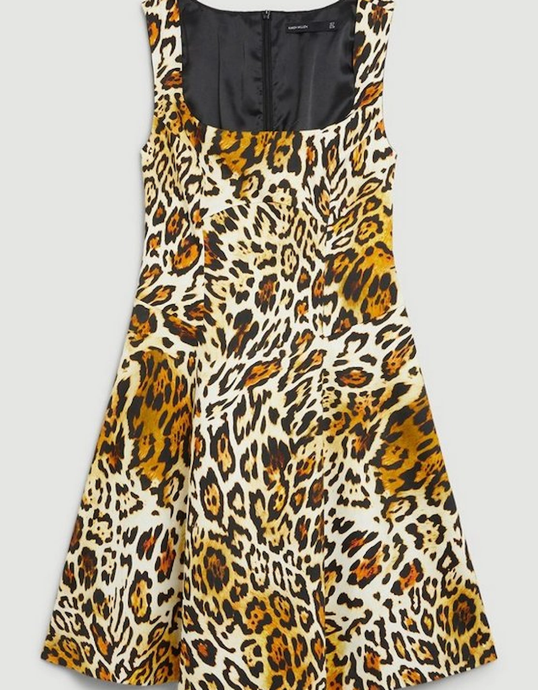 Leopard Print Cotton Sateen Skater Dress