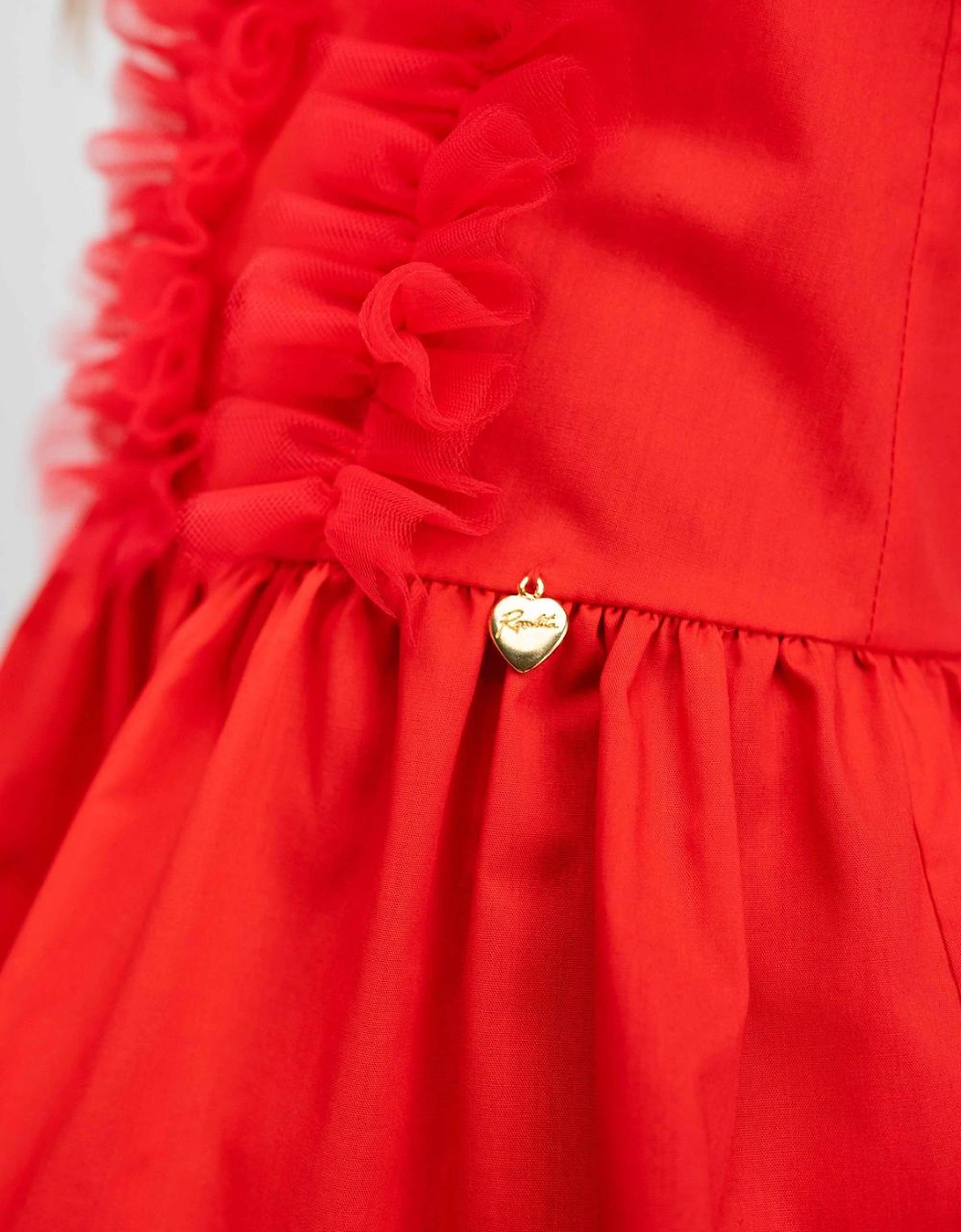 Red Tulle Shirt Dress
