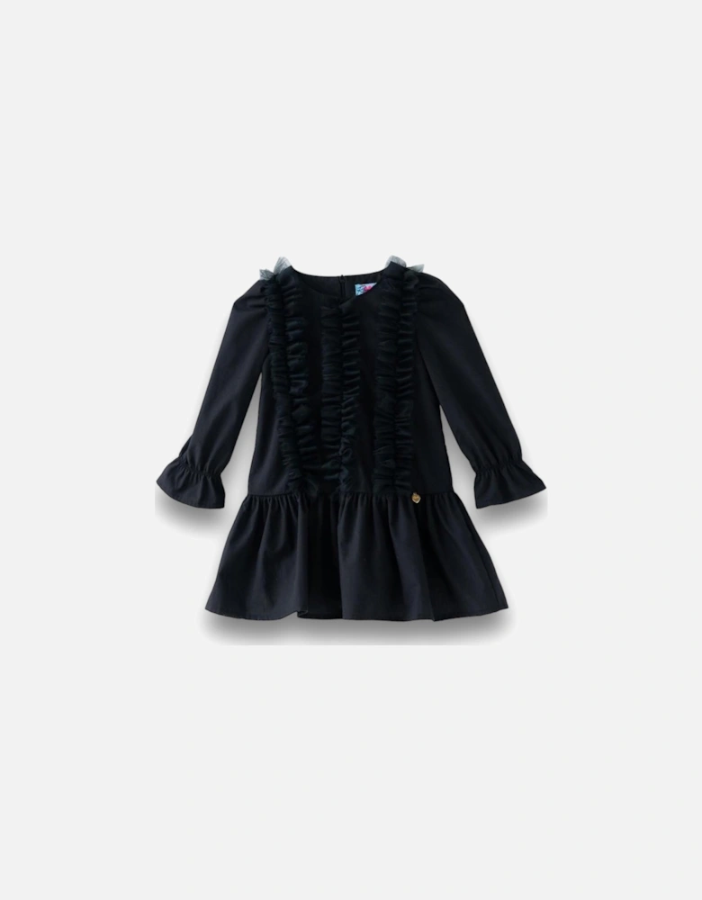 Black Tulle Shirt Dress