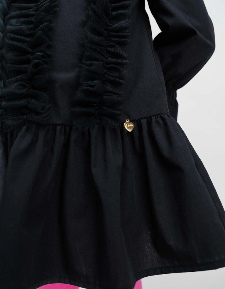 Black Tulle Shirt Dress