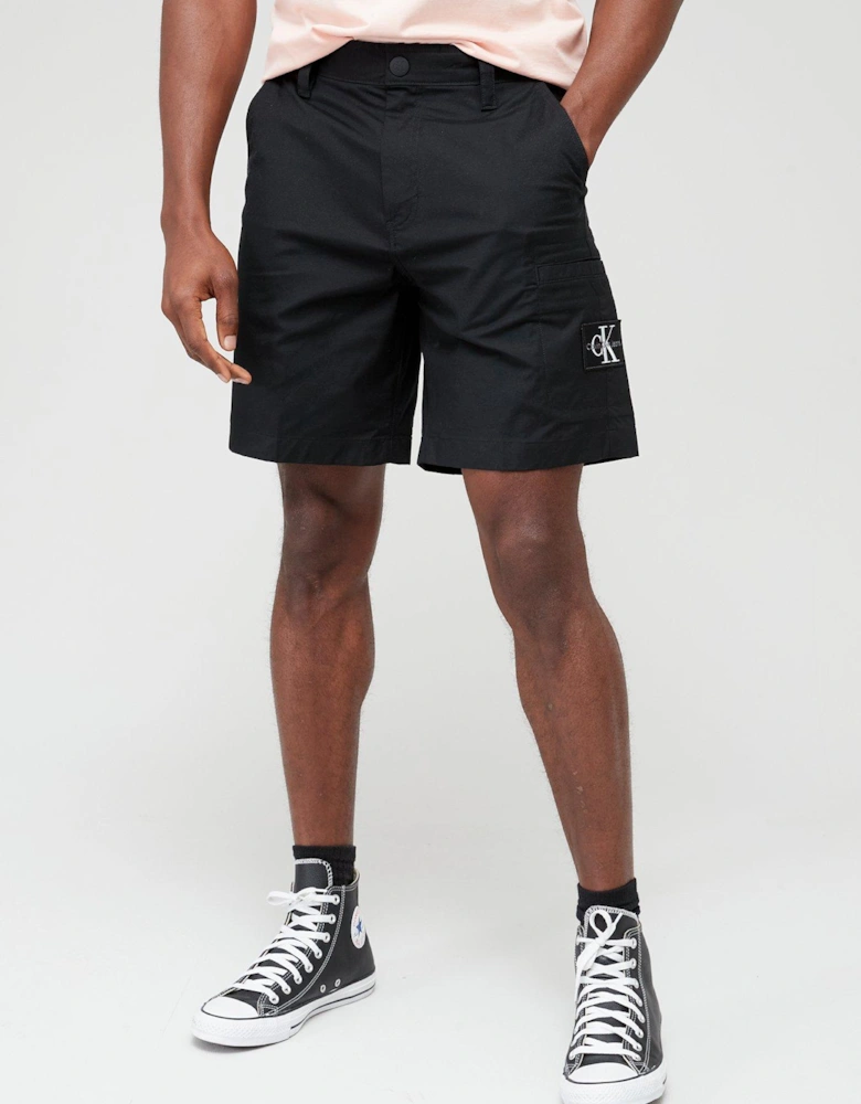 Ripstop Straight Chino Shorts - Black 
