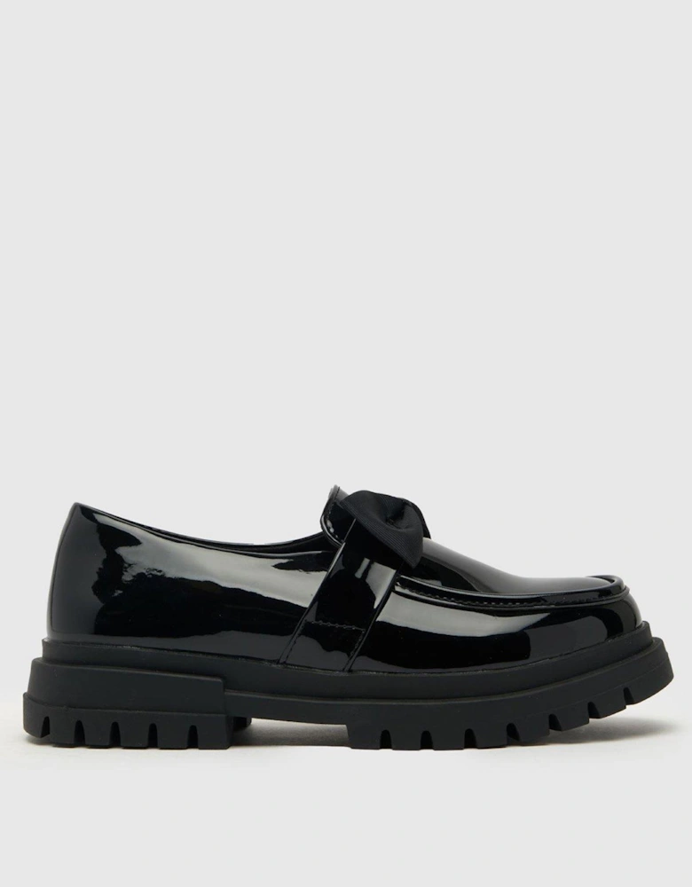 Lolly Youth Patent Bow Loafer - Black