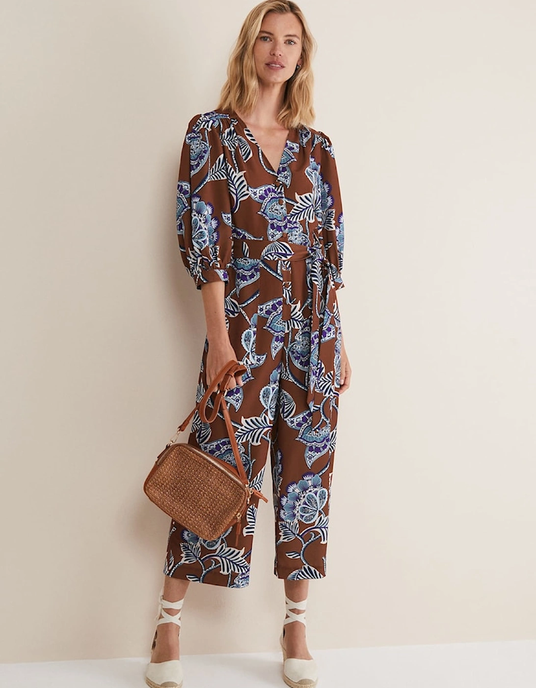 Erin Printed Cropped Leg Jumpsuit, 7 of 6