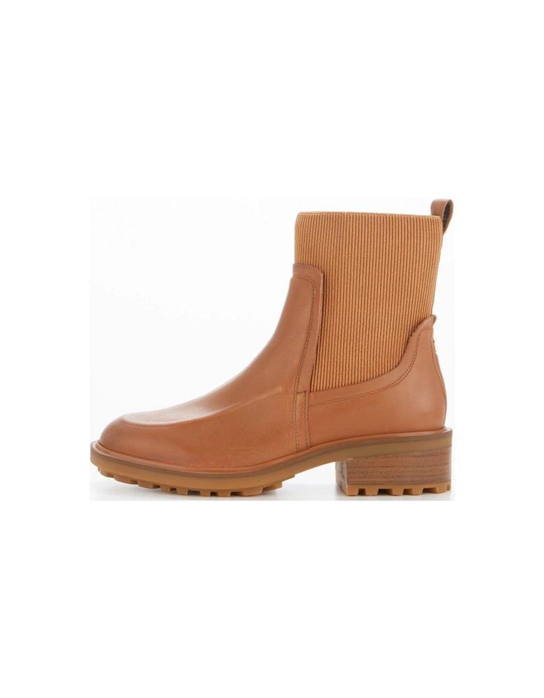Leather Sock Boot - Brown