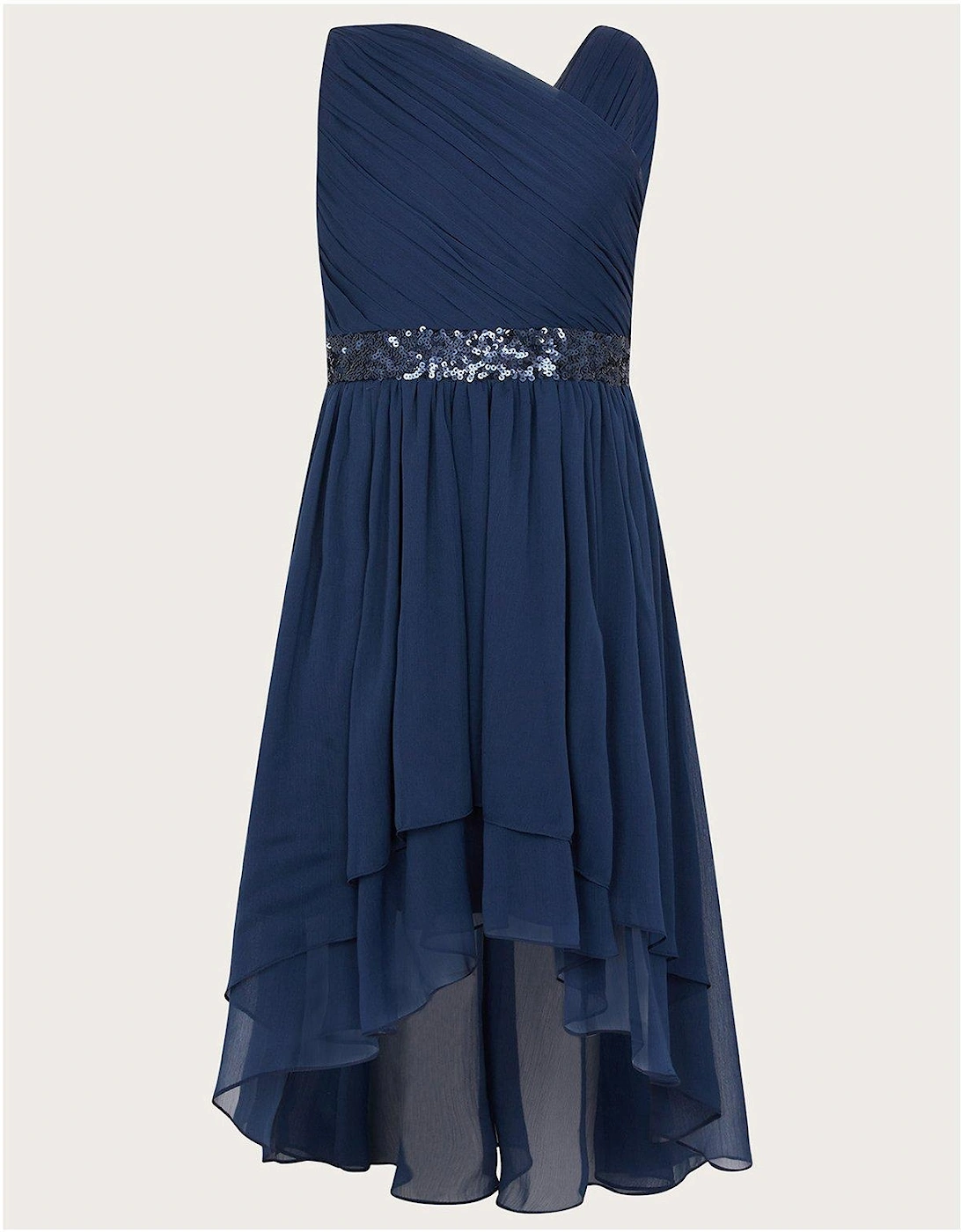 Girls Abigail One Shoulder Prom Dress - Navy, 2 of 1