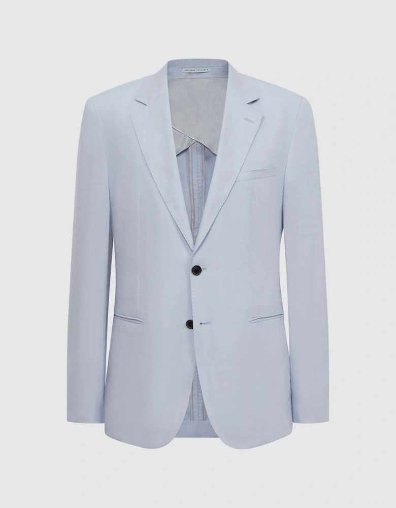 Slim Fit Single Breasted Linen Blazer