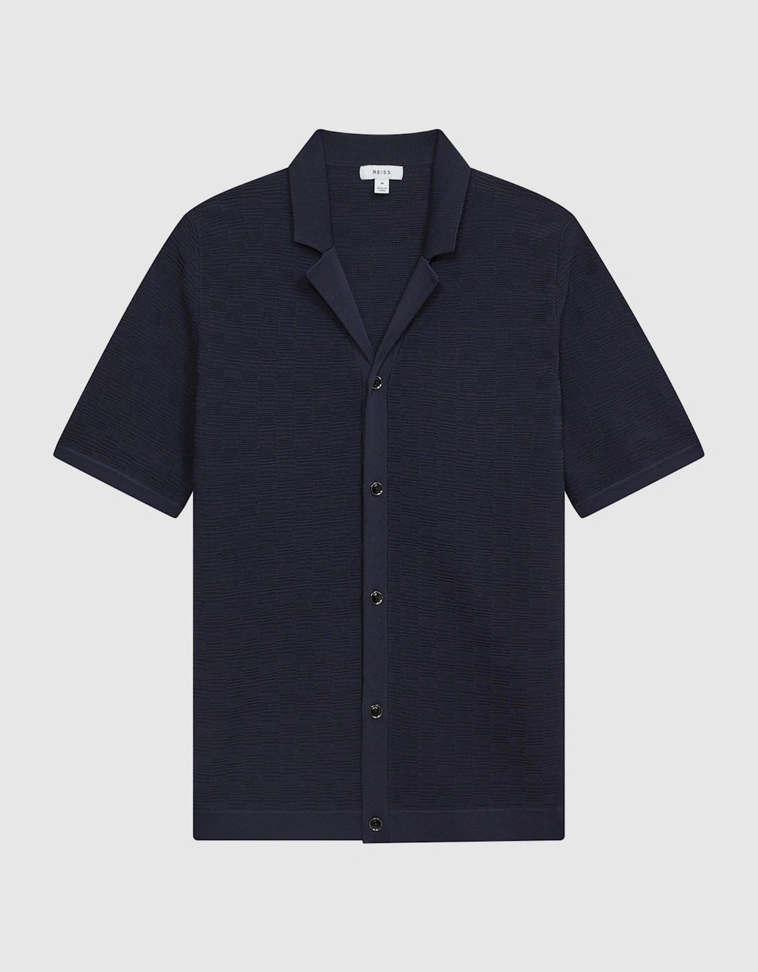 Textured Cuban Collar Button-Through Shirt, 2 of 1