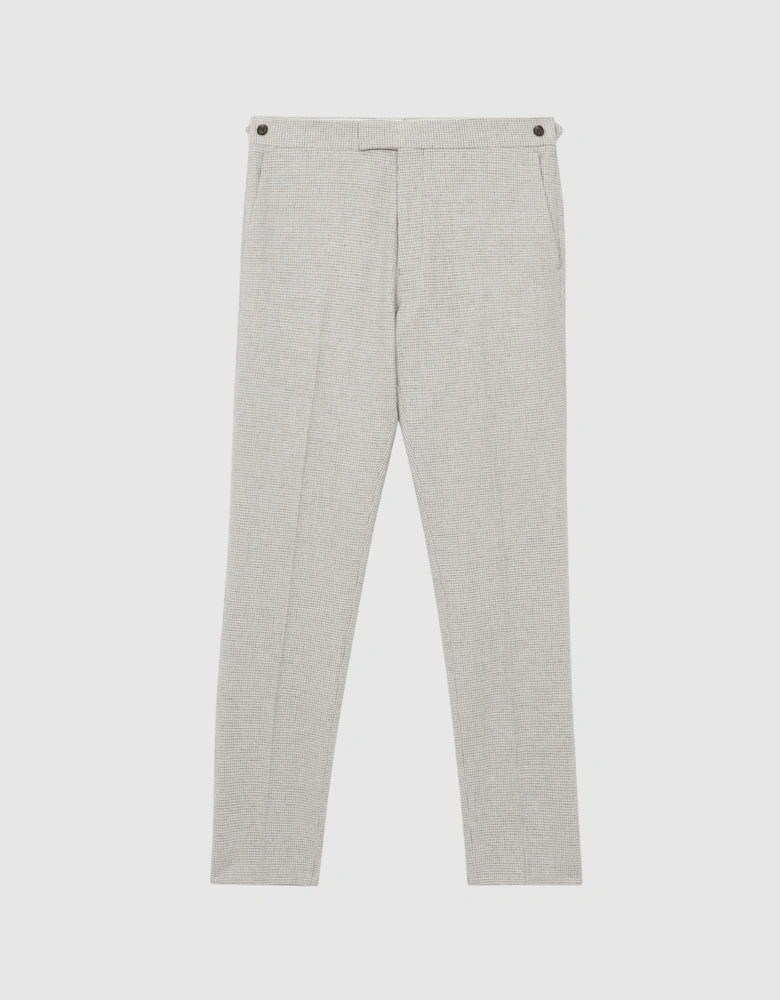 Wool Blend Puppytooth Trousers