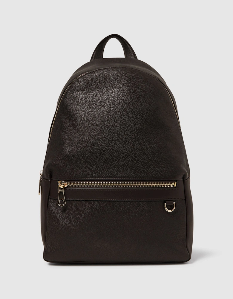 Leather Zipped Backpack