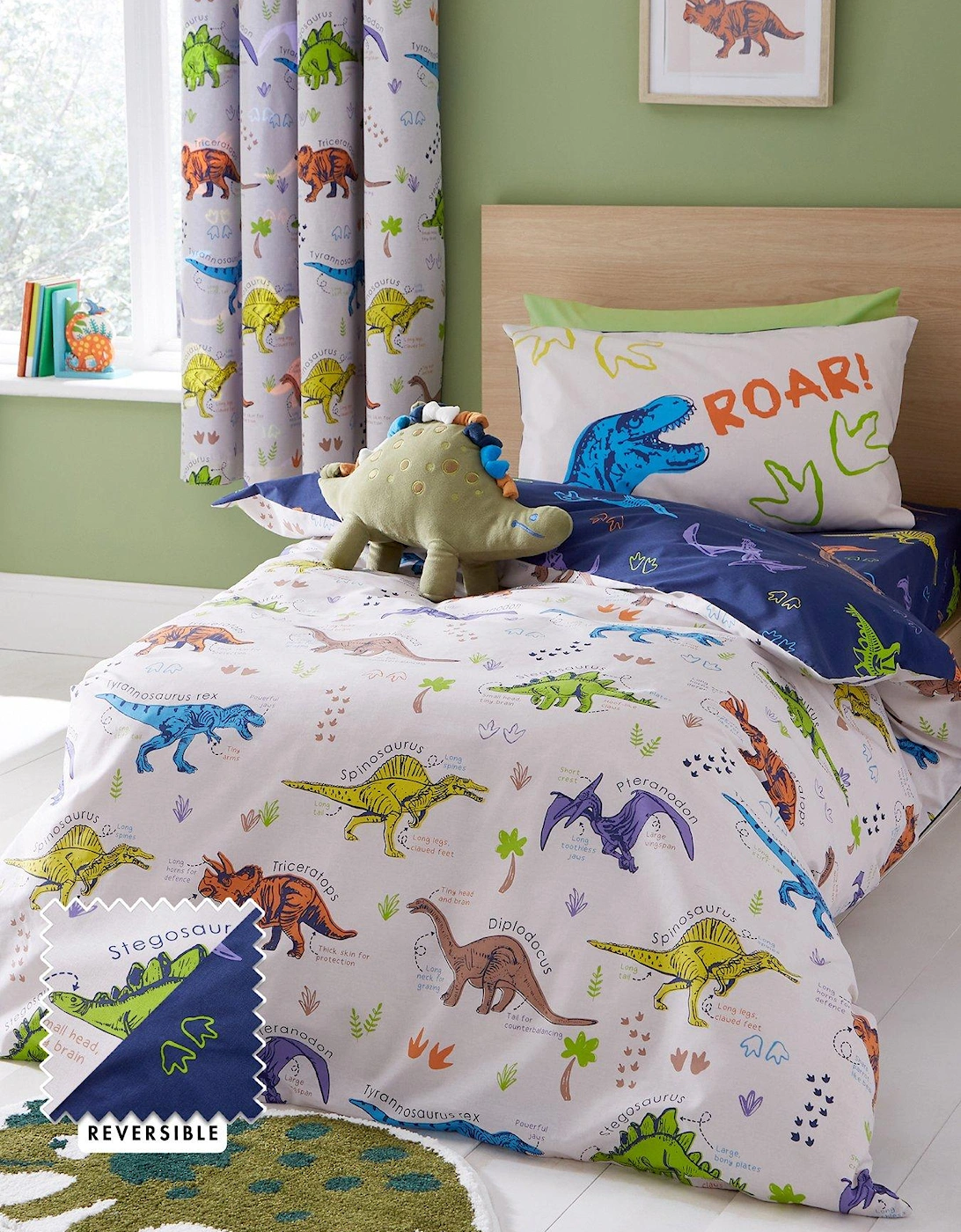 Prehistoric Dinosaurs Natural Duvet Cover Set, 2 of 1