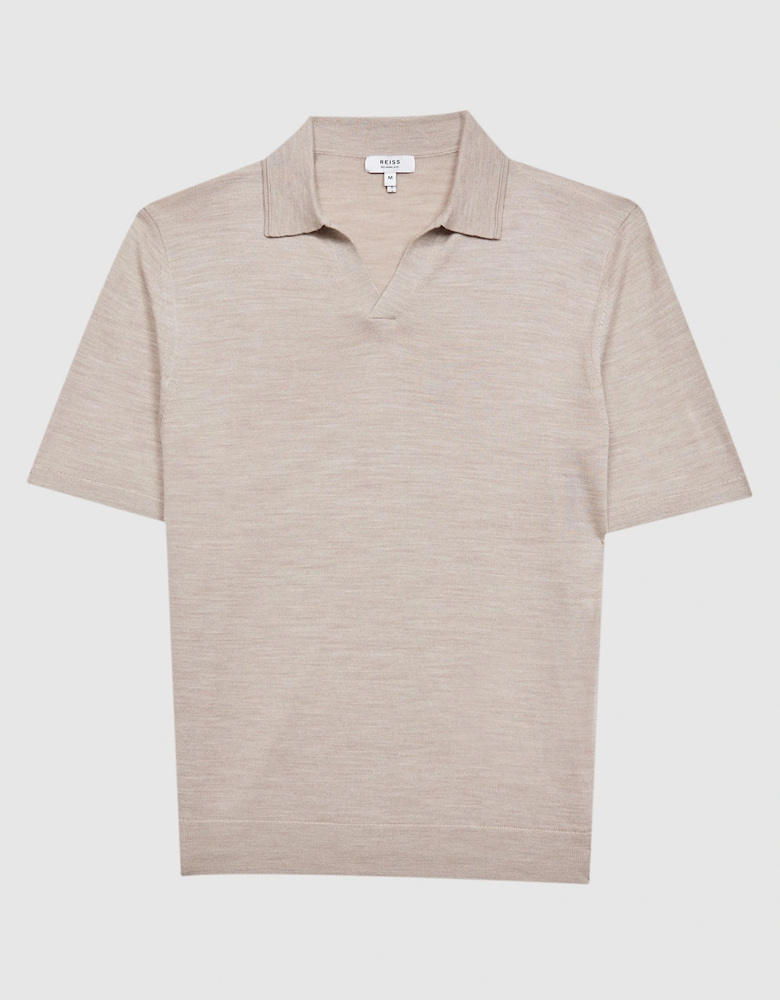 Merino Wool Open Collar Polo Shirt, 2 of 1