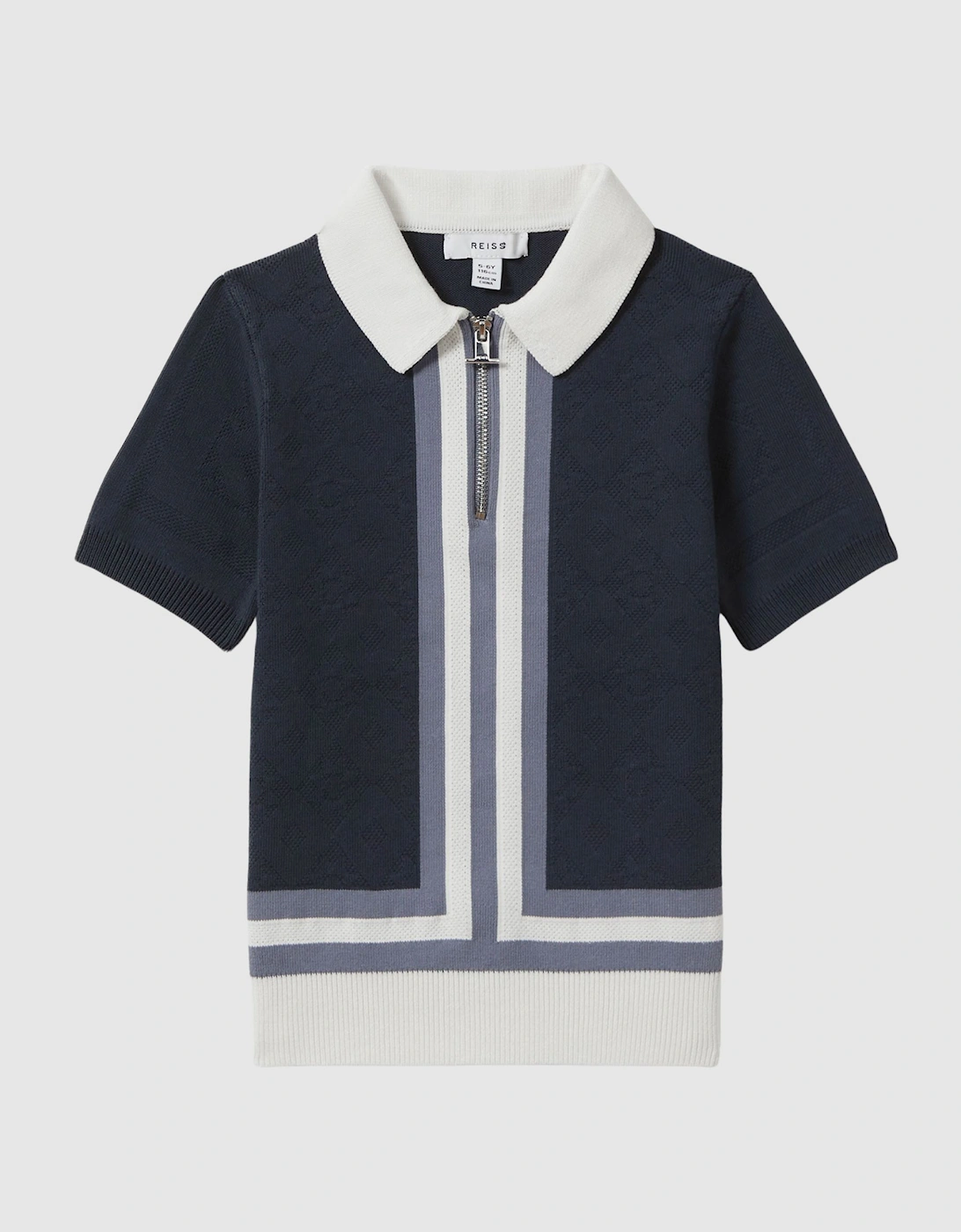 Cotton Knitted Half-Zip Polo T-Shirt, 2 of 1