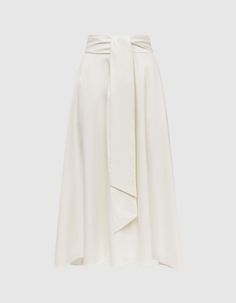 Fitted High Rise Midi Skirt