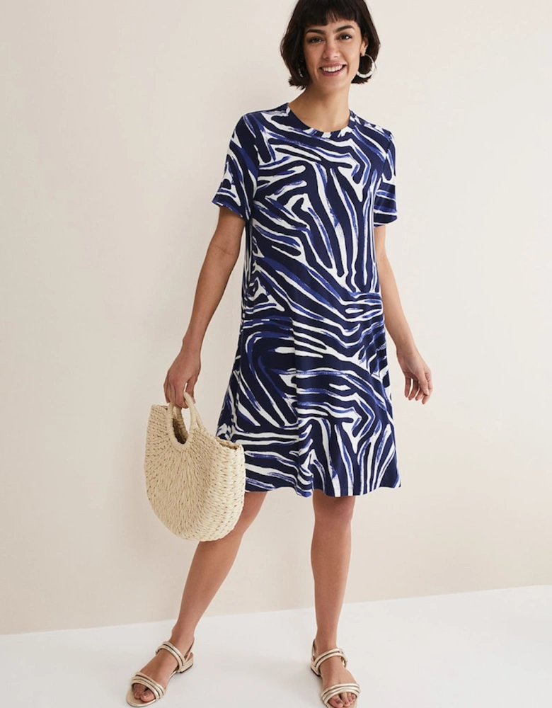 Isabelle Zebra Print Jersey Mini Dress