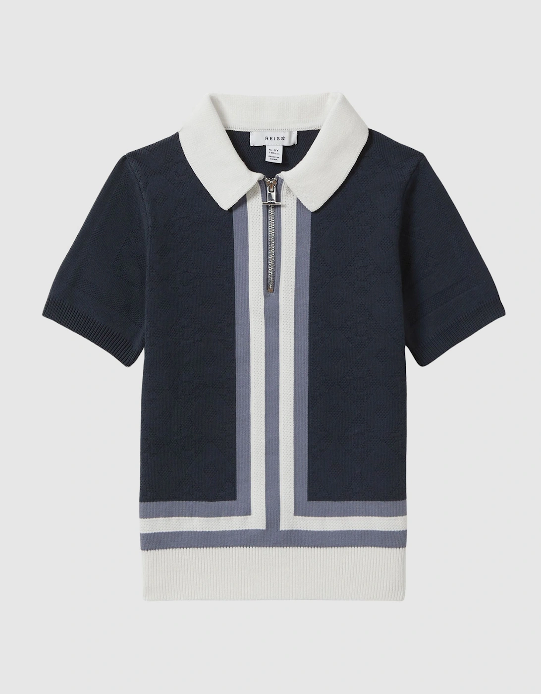 Cotton Knitted Half-Zip Polo T-Shirt, 3 of 2