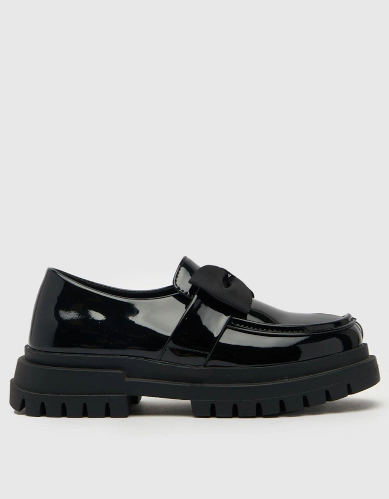 Lolly Junior Patent Bow Loafer - Black