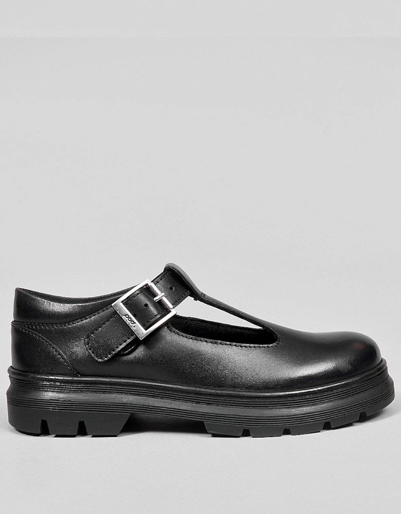 Emile Black Leather Tbar Shoe