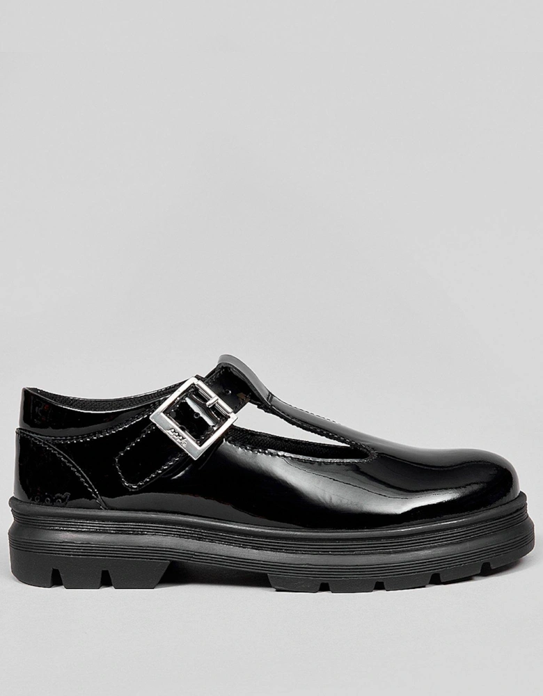 Emile Black Patent Tbar School Shoe