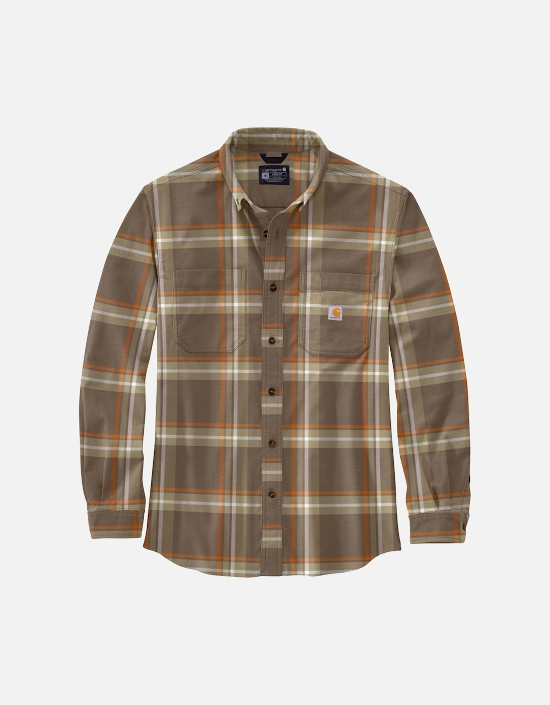 Carhartt Mens Cotton Long Sleeve Plaid Flannel Shirt, 2 of 1