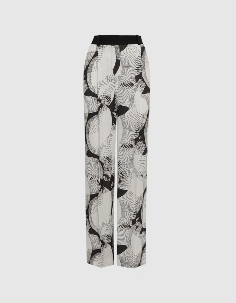 Wide Leg Abstract Print Co-Ord Trousers
