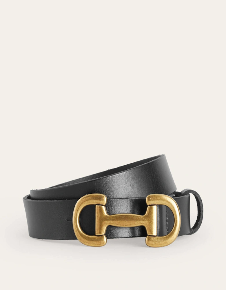 Iris Snaffle-Trim Leather Belt