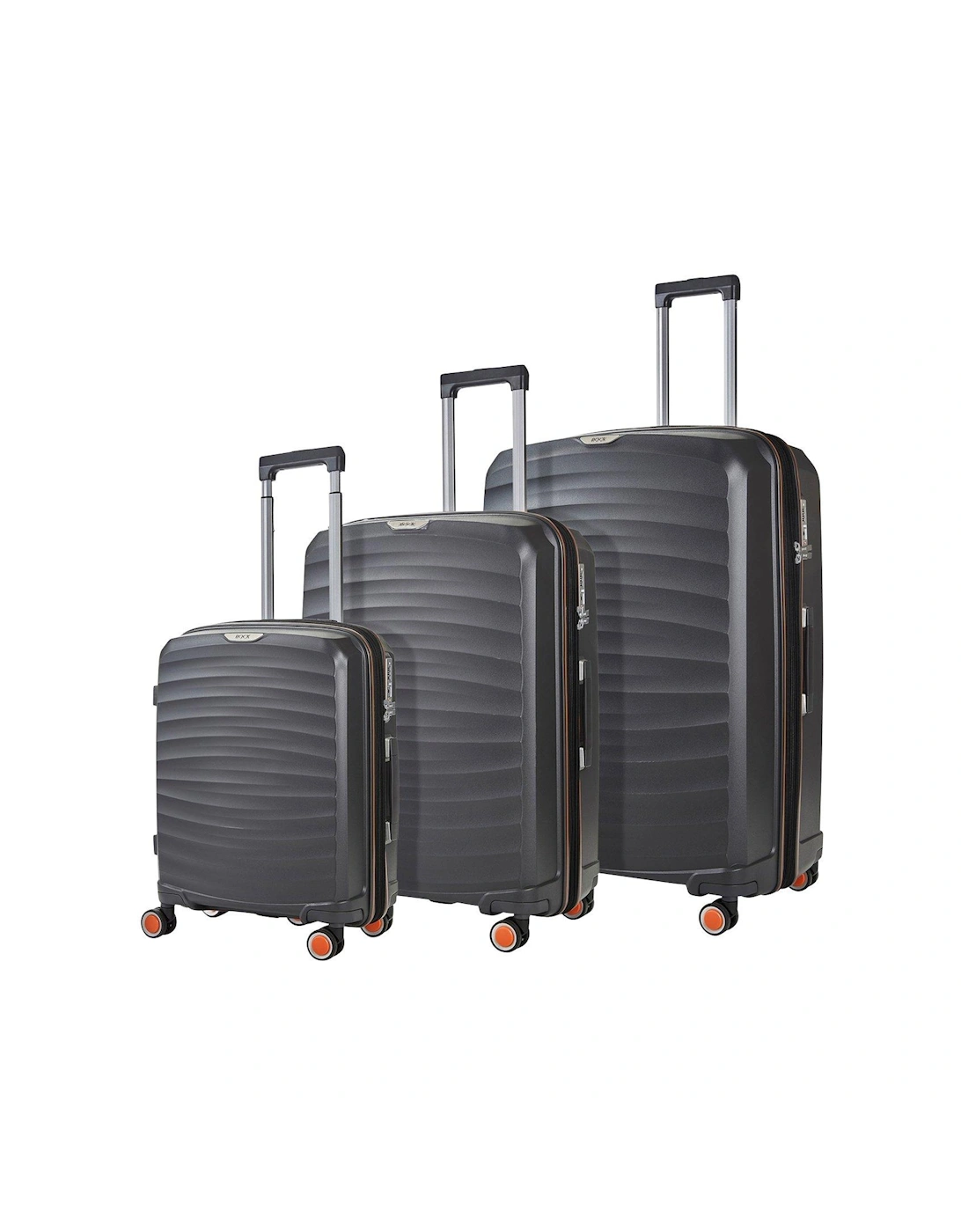 Sunwave 8-Wheel Suitcases - 3 piece Set - Charcoal, 3 of 2
