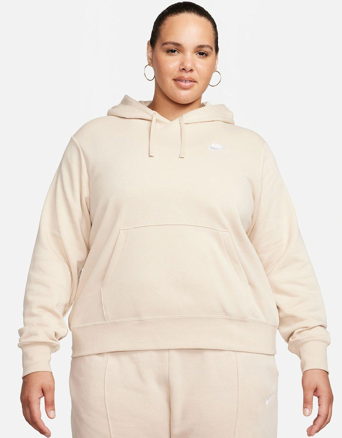 Sportswear Club Fleece Women's Pullover Hoodie - Beige (Plus Size), 3 of 2