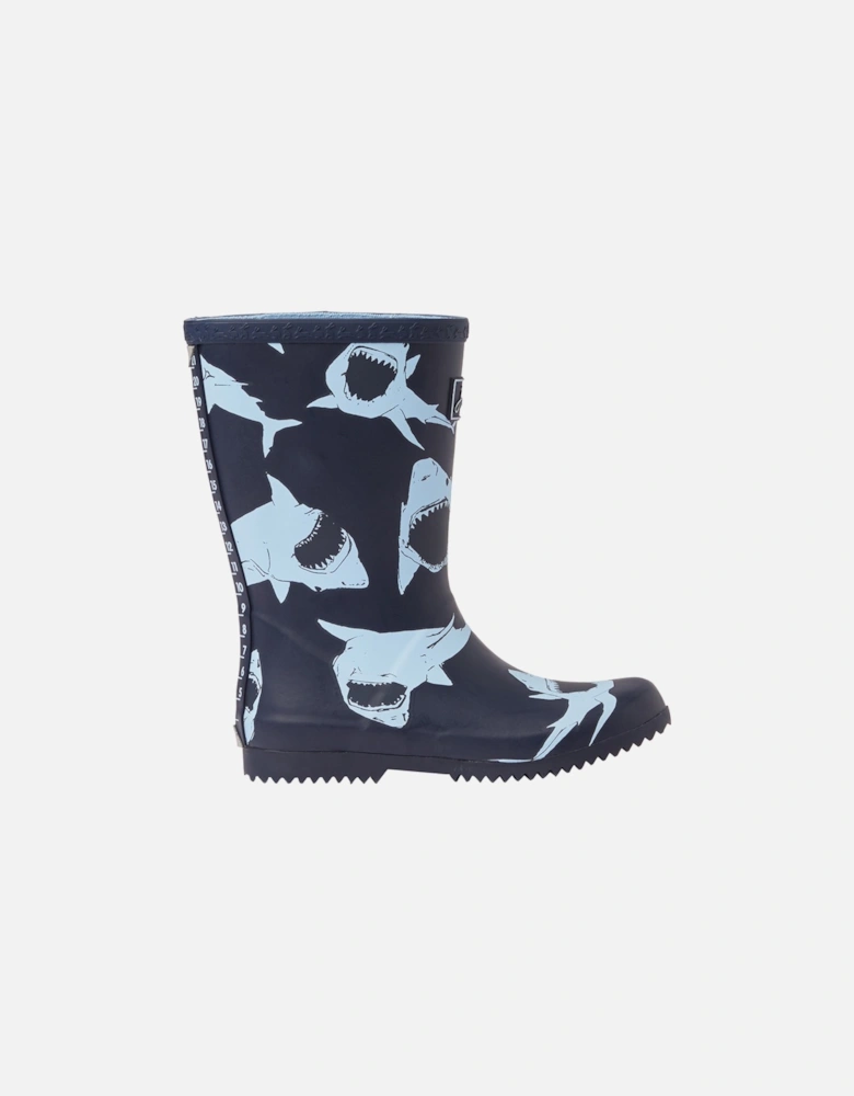 Boys Roll Up Welly Reflective Wellington Boots
