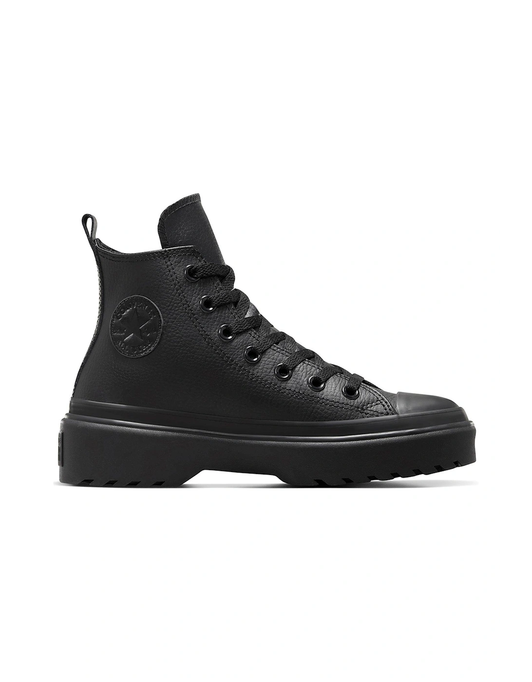 Chuck Taylor All Star Lugged Lift Leather Hi Top Trainers - Black, 7 of 6