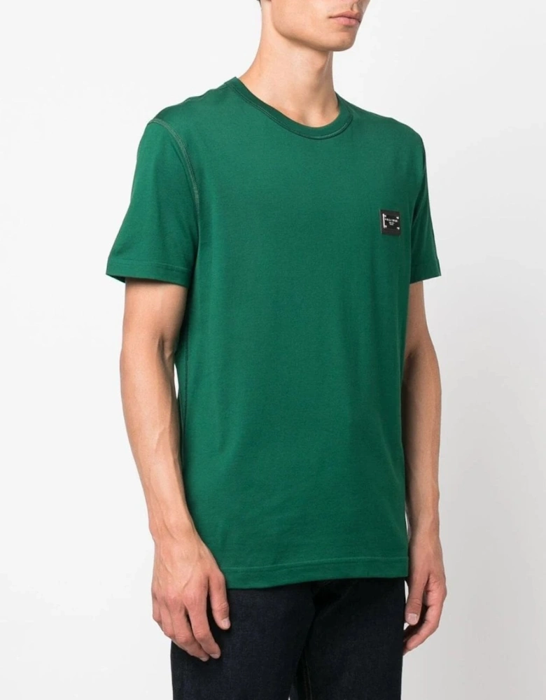 Cotton Plaque T-shirt Green
