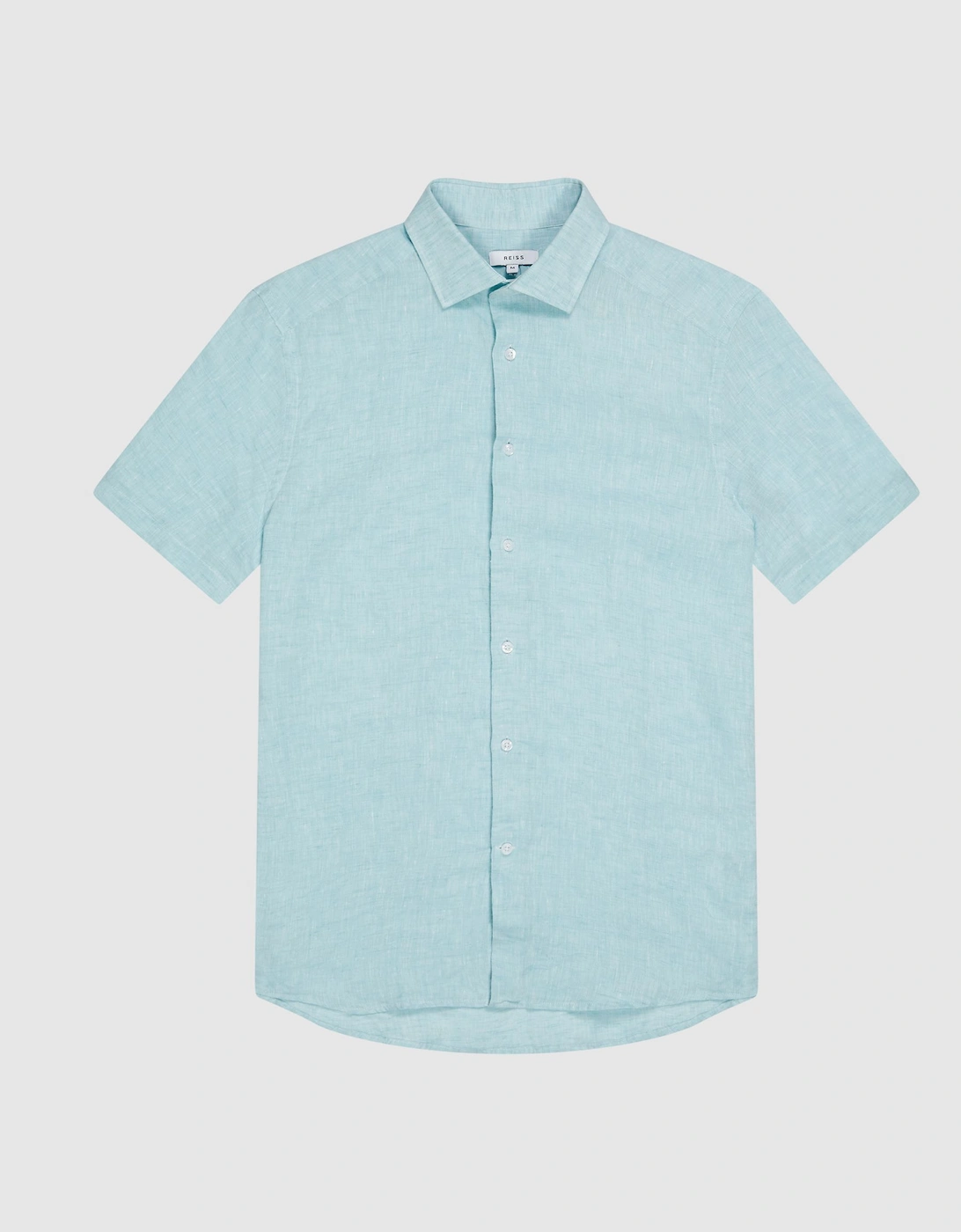 Slim Fit Linen Button-Through Shirt, 2 of 1