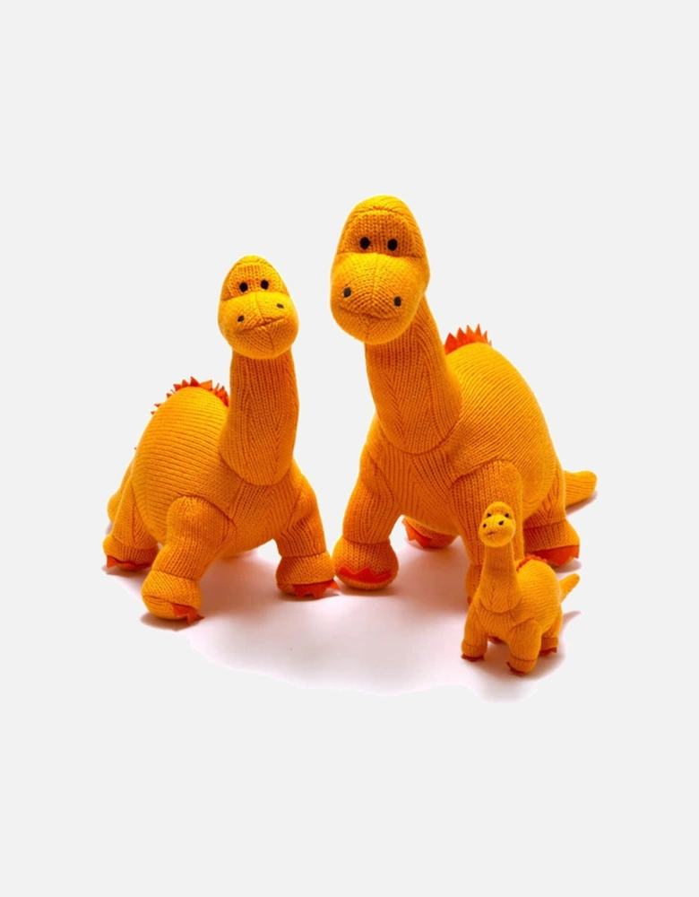 Diplo Knitted Large Dinosaur Soft Toy Orange