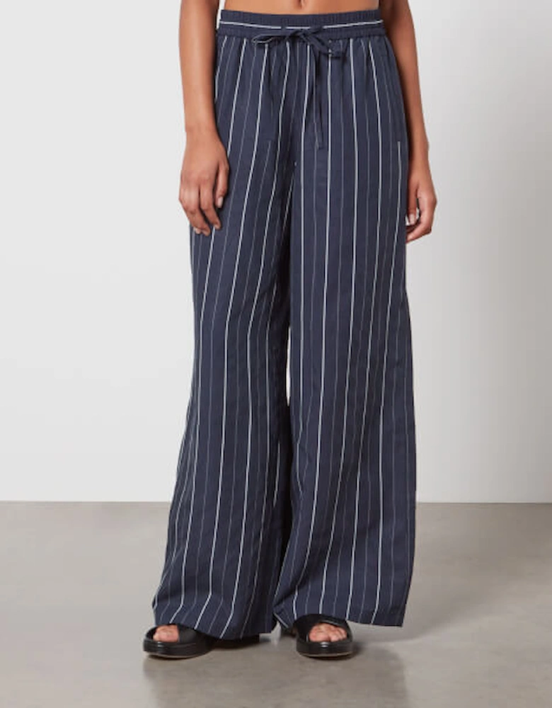 Koi Pinstriped Poplin Wide-Leg Trousers