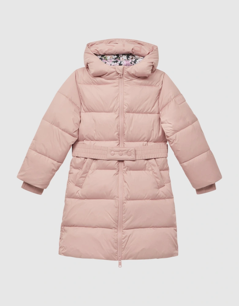 Water Resistant Quilted Hooded Coat