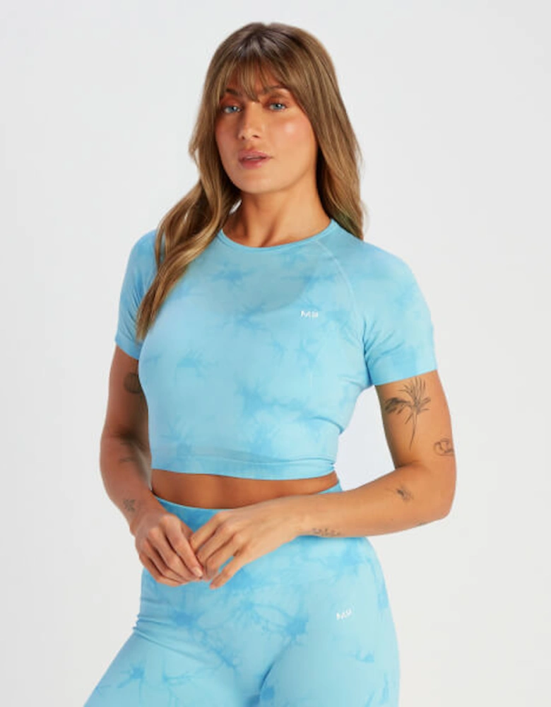 Women's Shape Seamless Short Sleeve Crop T-Shirt - Blue