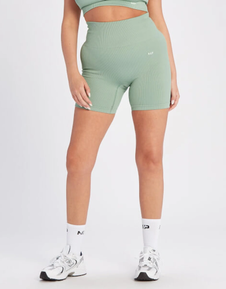 Women's Tempo Rib Seamless Short - Sage Grey