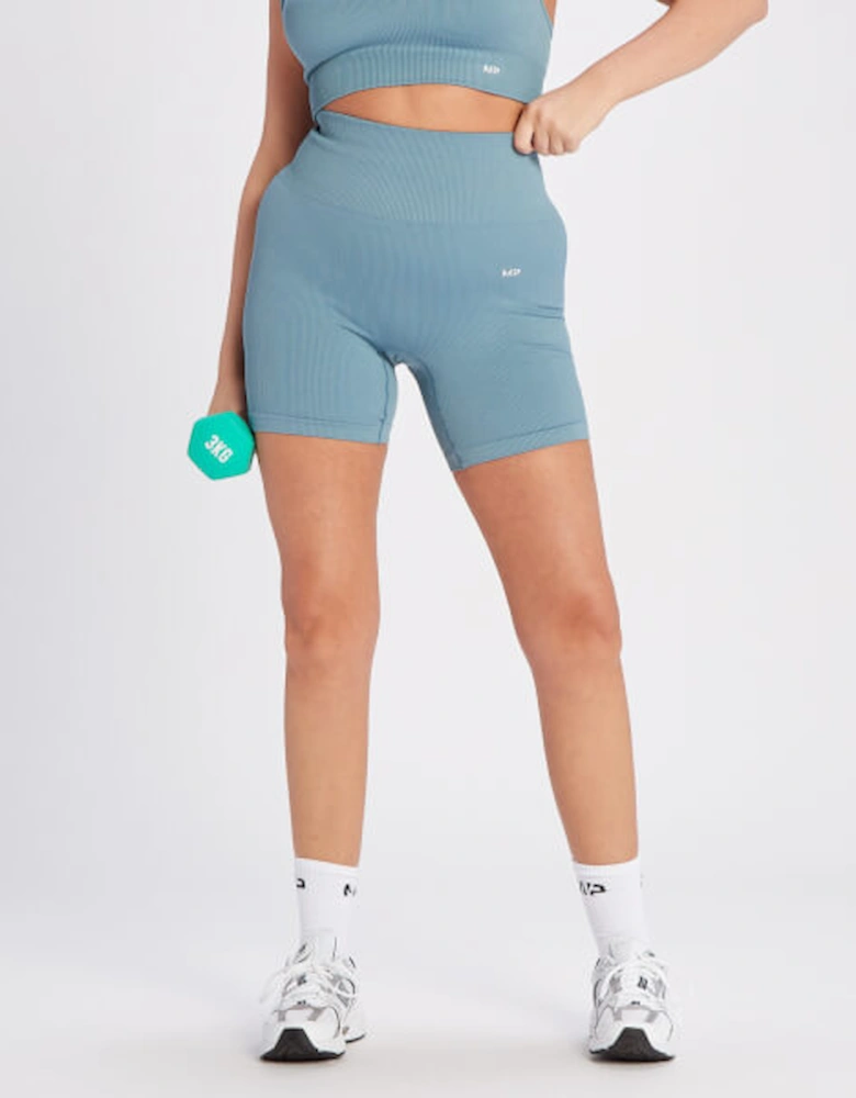 Women's Tempo Rib Seamless Shorts - Graphine Blue