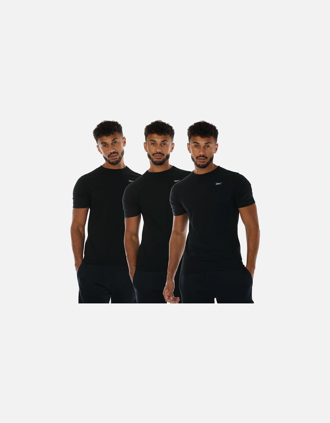 Mens Santo 3 Pack Crew T-Shirts, 3 of 2