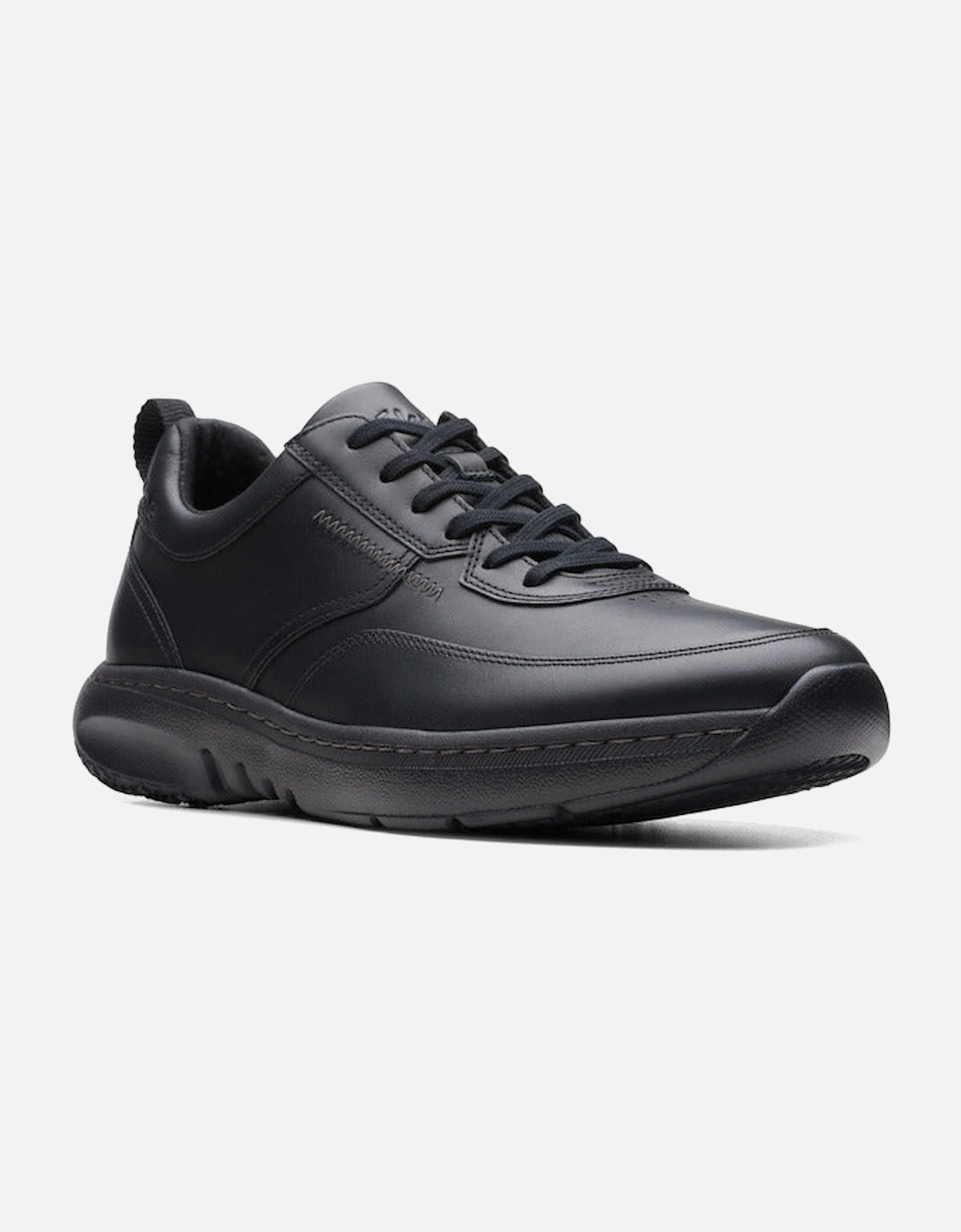 Mens ClarksPro Lace in Black Leather, 2 of 1