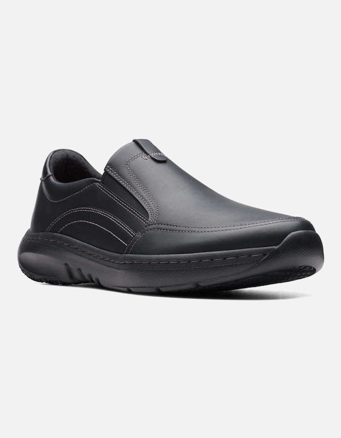 Mens slip on shoe Clarkspro Step in Black leather, 2 of 1