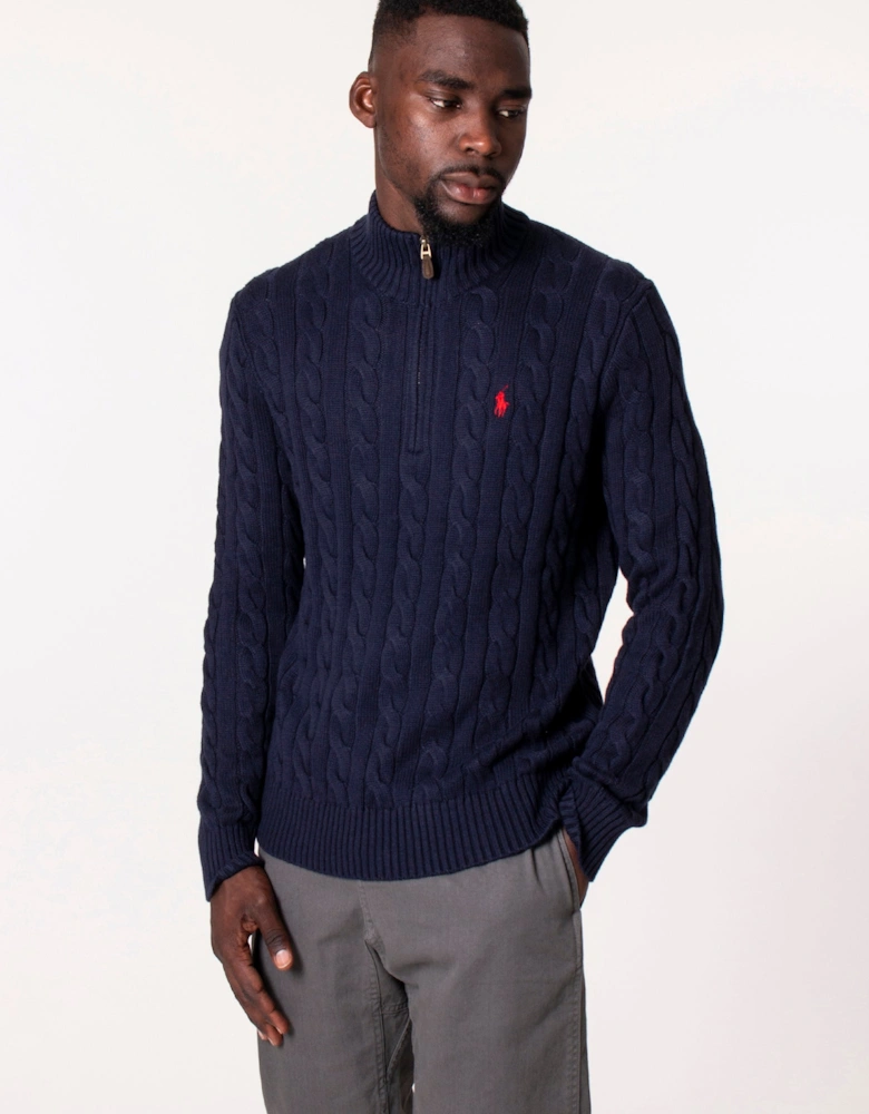 Cable Knit Quarter Zip Jumper