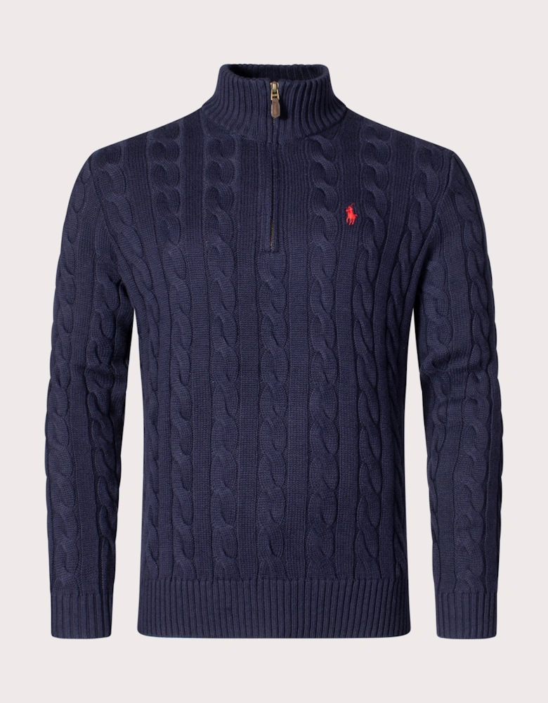 Cable Knit Quarter Zip Jumper