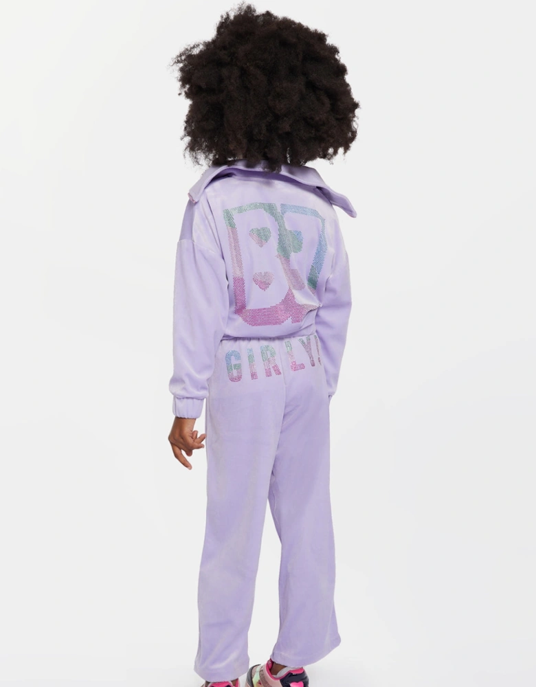 Lilac Velour Tracksuit Set