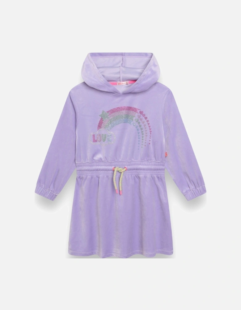 Lilac Velour Hoody Dress