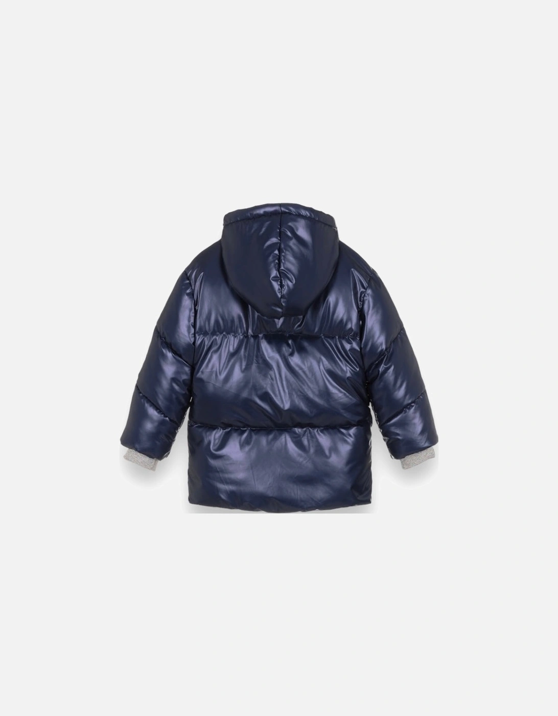 Navy Metallic Puffer Coat